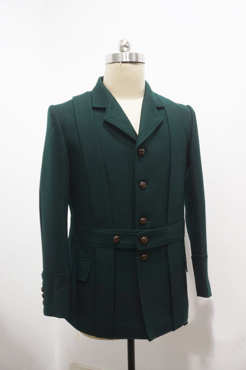 Gothic Green Wool Military-Inspired Dress Coat – Inspired by Men's Dress Coats for Winter Plus Size